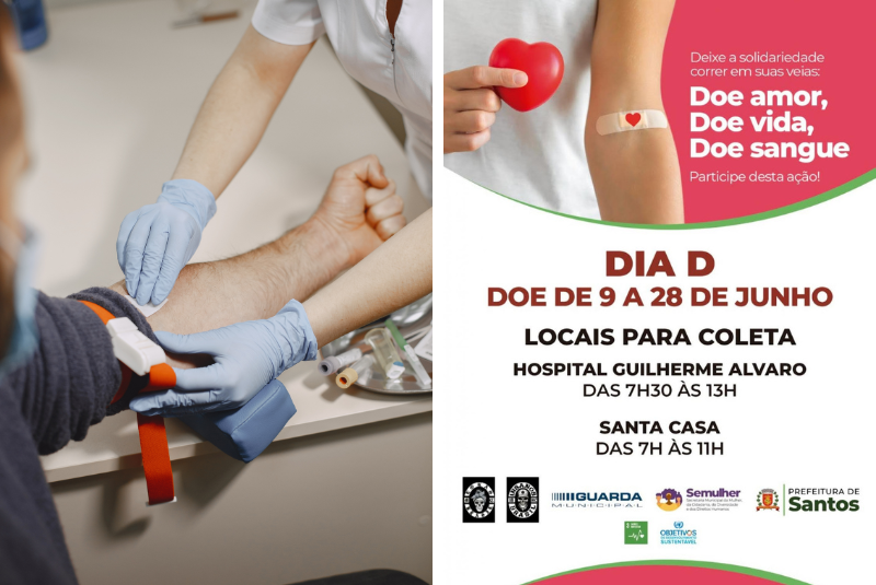 A cidade de Santos teve início, nesta segunda-feira (9), à 9ª edição da campanha “Doe Amor, Doe Vida, Doe Sangue”, como parte da programa