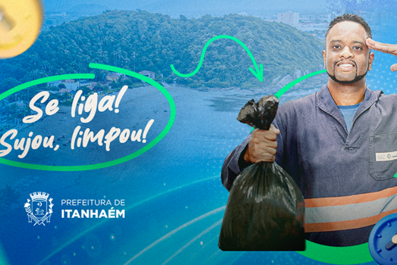 A Prefeitura de Itanhaém, no litoral paulista, lançou na última segunda-feira (30) a campanha “Se liga, sujou, limpou!”, iniciativa que visa